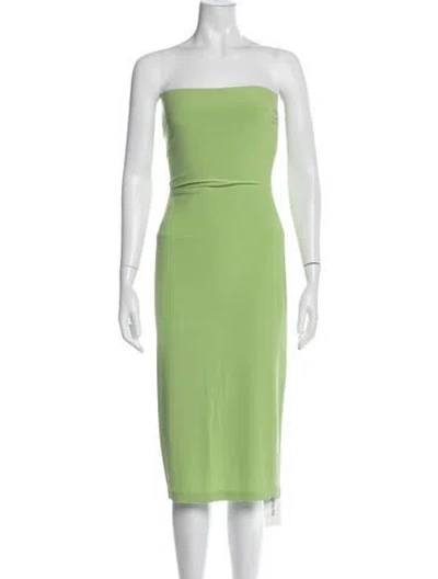 Pre-owned Norma Kamali Strapless Midi Length Dress W/ Tags In Green