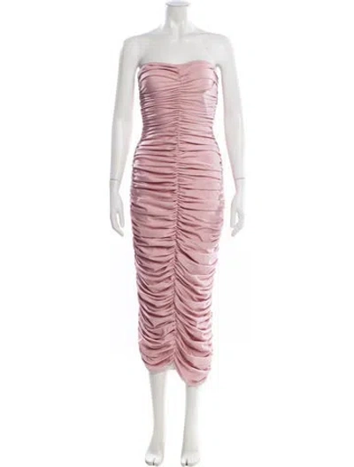 Pre-owned Norma Kamali Strapless Midi Length Dress W/ Tags In Pink