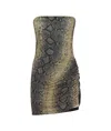 Norma Kamali Strapless Side Drape Pickleball Dress In Black