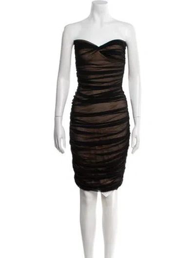 Pre-owned Norma Kamali Strapless Mini Dress In Black