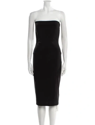 Pre-owned Norma Kamali Strapless Mini Dress In Black