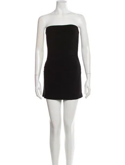 Pre-owned Norma Kamali Strapless Mini Dress In Black
