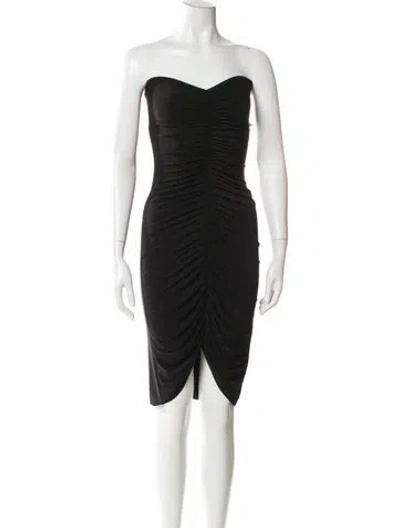 Pre-owned Norma Kamali Strapless Mini Dress In Black