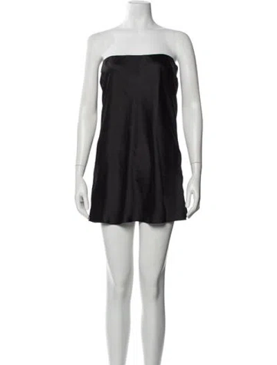 Pre-owned Norma Kamali Strapless Mini Dress In Black