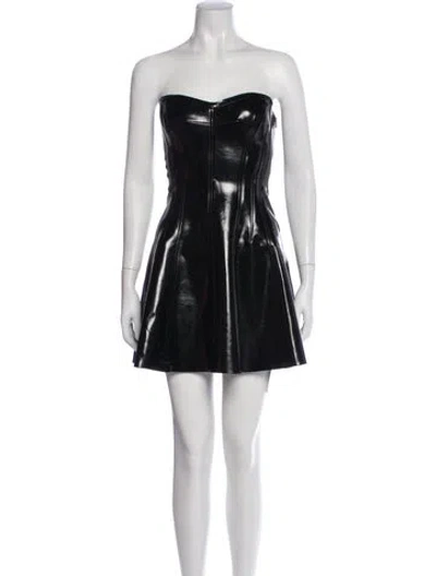 Pre-owned Norma Kamali Strapless Mini Dress In Black
