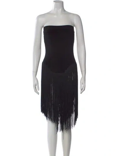 Pre-owned Norma Kamali Strapless Mini Dress In Black