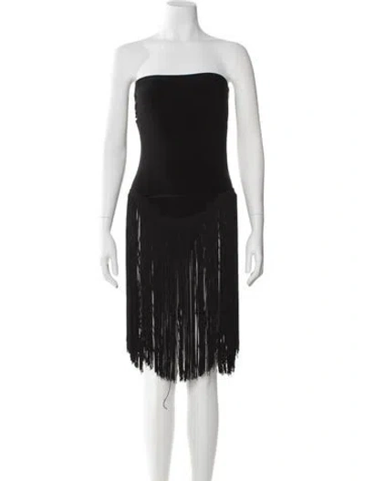 Pre-owned Norma Kamali Strapless Mini Dress In Black