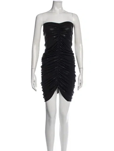 Pre-owned Norma Kamali Strapless Mini Dress In Black