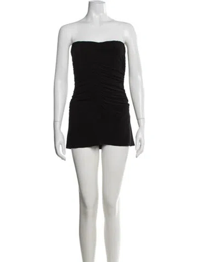 Pre-owned Norma Kamali Strapless Mini Dress In Black
