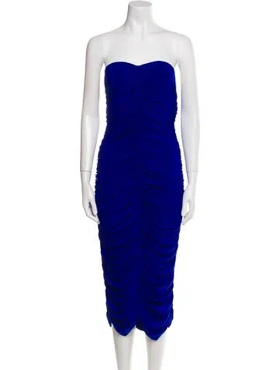 Pre-owned Norma Kamali Strapless Mini Dress In Blue