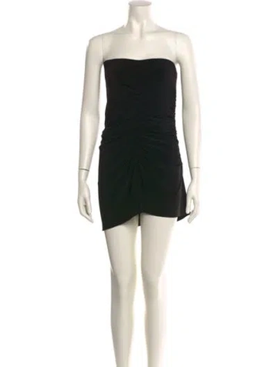 Pre-owned Norma Kamali Strapless Mini Dress In Blue