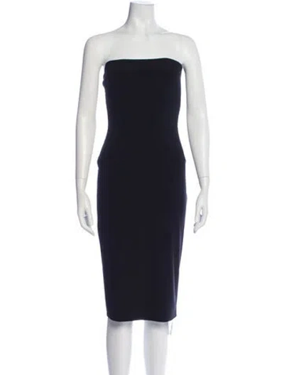 Pre-owned Norma Kamali Strapless Mini Dress In Blue