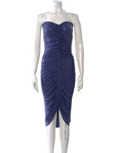 Pre-owned Norma Kamali Strapless Mini Dress In Blue