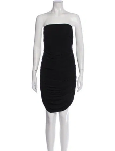 Pre-owned Norma Kamali Strapless Mini Dress In Blue