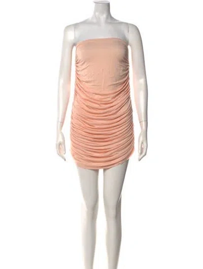 Pre-owned Norma Kamali Strapless Mini Dress In Brown