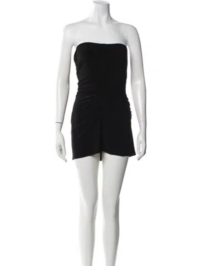Pre-owned Norma Kamali Strapless Mini Dress In Gray