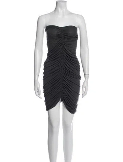 Pre-owned Norma Kamali Strapless Mini Dress In Gray