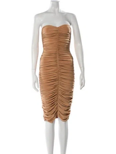 Pre-owned Norma Kamali Strapless Mini Dress In Neutral
