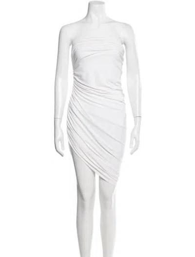 Pre-owned Norma Kamali Strapless Mini Dress In Neutral
