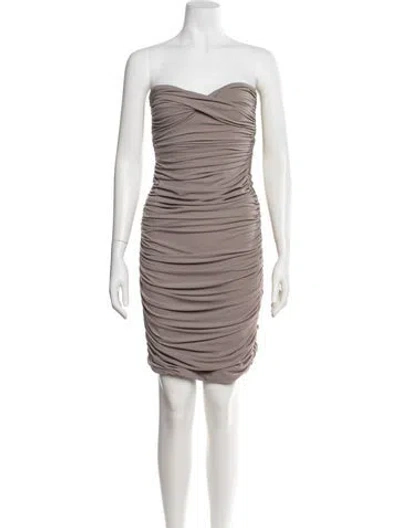 Pre-owned Norma Kamali Strapless Mini Dress In Neutral