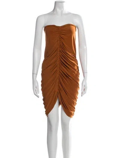 Pre-owned Norma Kamali Strapless Mini Dress In Orange