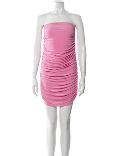 Pre-owned Norma Kamali Strapless Mini Dress In Pink