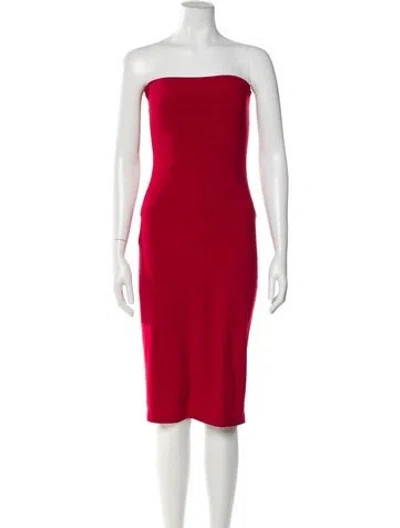 Pre-owned Norma Kamali Strapless Mini Dress In Red