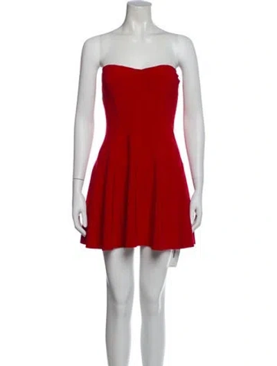 Pre-owned Norma Kamali Strapless Mini Dress In Red
