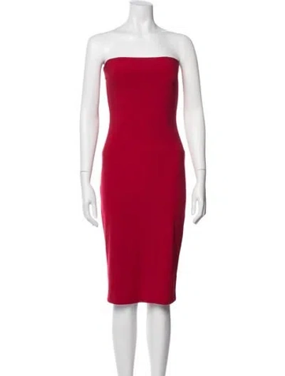 Pre-owned Norma Kamali Strapless Mini Dress In Red