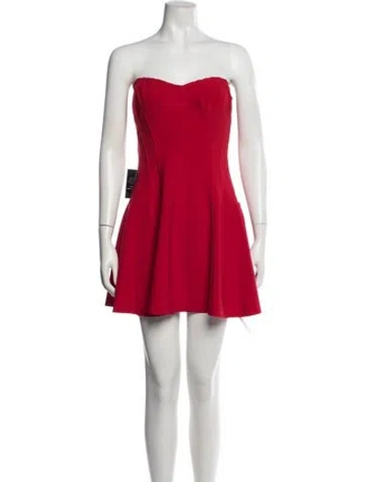 Pre-owned Norma Kamali Strapless Mini Dress In Red