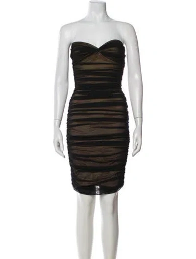 Pre-owned Norma Kamali Strapless Mini Dress W/ Tags In Black
