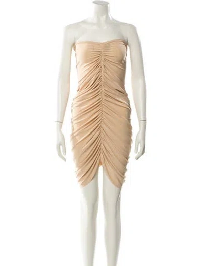 Pre-owned Norma Kamali Strapless Mini Dress W/ Tags In Neutral