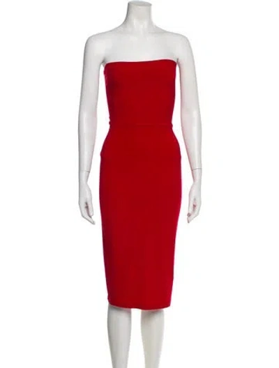 Pre-owned Norma Kamali Strapless Mini Dress W/ Tags In Red