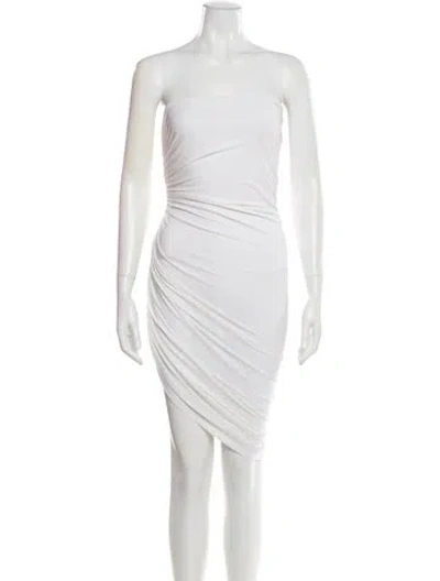 Pre-owned Norma Kamali Strapless Mini Dress In White