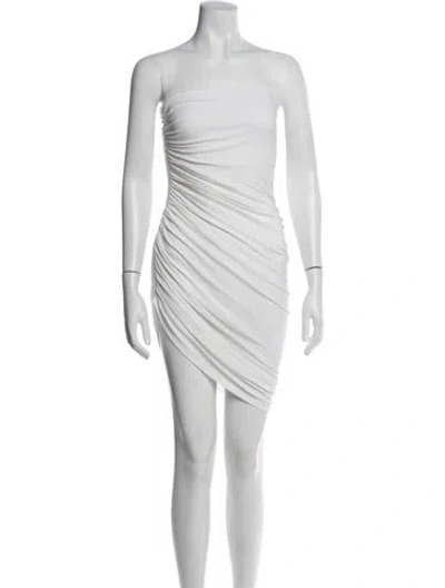 Pre-owned Norma Kamali Strapless Mini Dress In White
