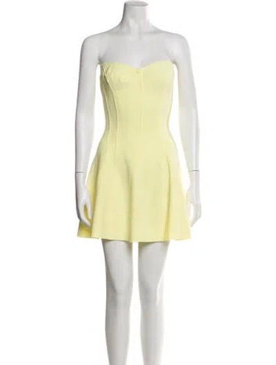 Pre-owned Norma Kamali Strapless Mini Dress In Yellow