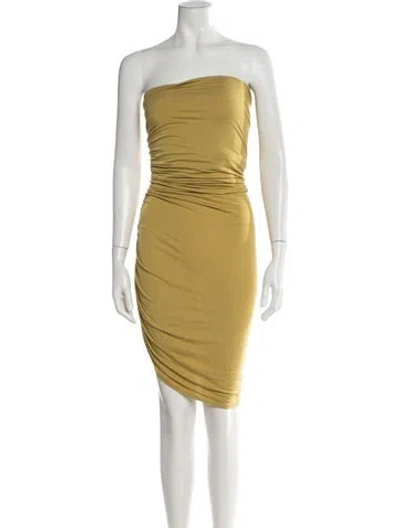 Pre-owned Norma Kamali Strapless Mini Dress In Yellow