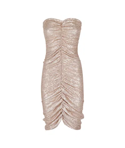 Norma Kamali Strapless Shirred Front Dress