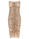 Norma Kamali Strapless Shirred Front Dress In Multi