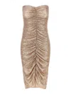 Norma Kamali Strapless Shirred Front Dress In Neutral