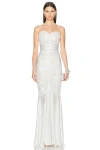 NORMA KAMALI STRAPLESS SHIRRED FRONT FISHTAIL GOWN