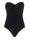 Norma Kamali Black Sleeveless Top With Ruches In Tech Fabric Woman In Black