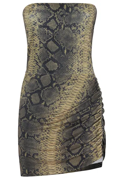 NORMA KAMALI STRAPLESS SIDE DRAPE PICKLEBALL DRESS