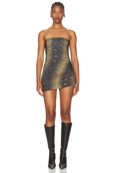 NORMA KAMALI STRAPLESS SIDE DRAPE PICKLEBALL DRESS