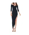 Norma Kamali Sweetheart Side Drape Stretch Velvet Gown In Black