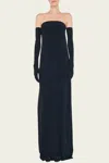 Norma Kamali Strapless Tailored Side Silt Gown In Black