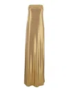 Norma Kamali Strapless Tailored Side Slit Gown