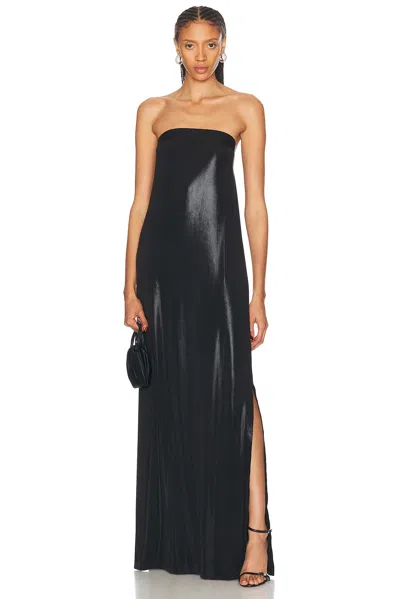 NORMA KAMALI STRAPLESS TAILORED SIDE SLIT GOWN