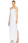 NORMA KAMALI STRAPLESS TAILORED SIDE SLIT GOWN
