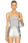 Norma Kamali Strapless Top In Gray